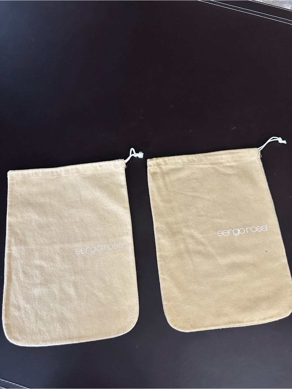 Sergio Rossi Beige Drawstring Accessory Dust Bag